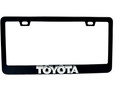 Satin Black TOYOTA License Plate Frame Stainless Steel  with Chrome Logo