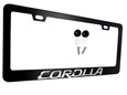 Satin Black COROLLA License Plate Frame Stainless Steel  with Chrome Logo Satin Black COROLLA License Plate Frame Stainless Steel  with Chrome Logo