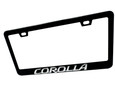 Satin Black COROLLA License Plate Frame Stainless Steel  with Chrome Logo Satin Black COROLLA License Plate Frame Stainless Steel  with Chrome Logo