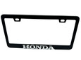 Satin Black HONDA License Plate Frame Stainless Steel  w/ Chrome Logo
