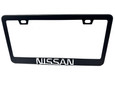 Satin Black NISSAN License Plate Frame Stainless Steel  w/ Chrome Logo