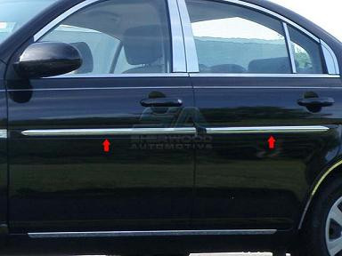 Accent Stainless Steel/Chrome Door Molding Set 4pc SAA Korean Auto Imports