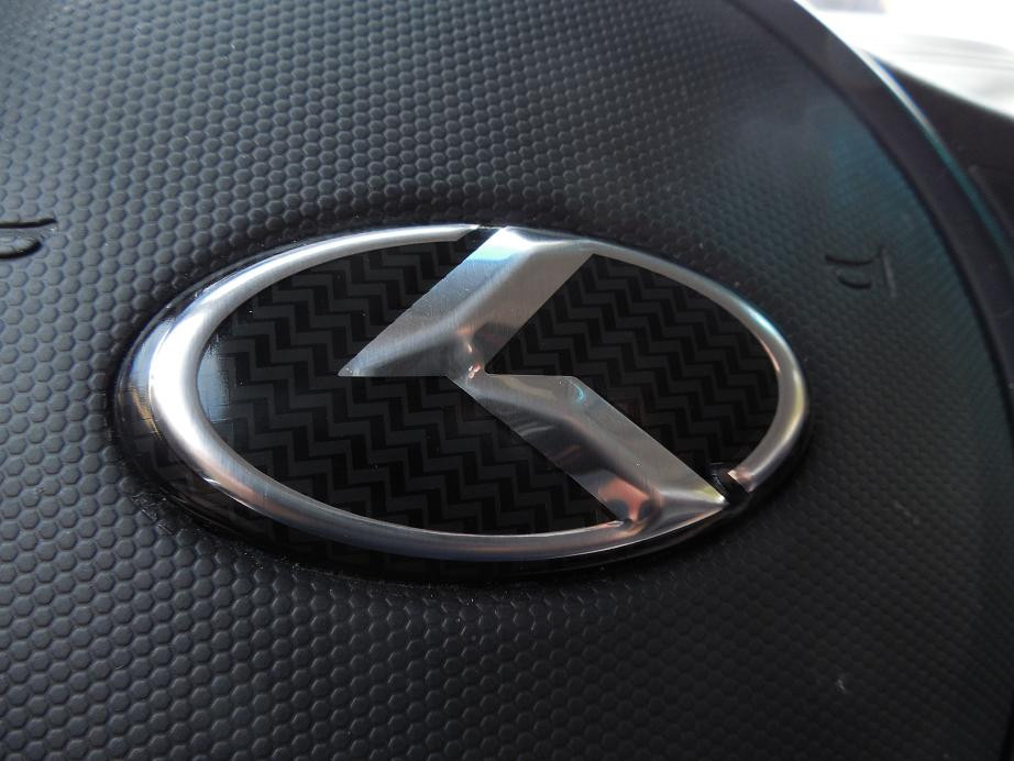 LODEN Carbon/3D "K" Steering Wheel Emblem Overlay for Kia Model Vehicles