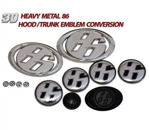 86 Ultimate Emblem Conversion Kit 12pc for Toyota 86, GT86, Scion FRS