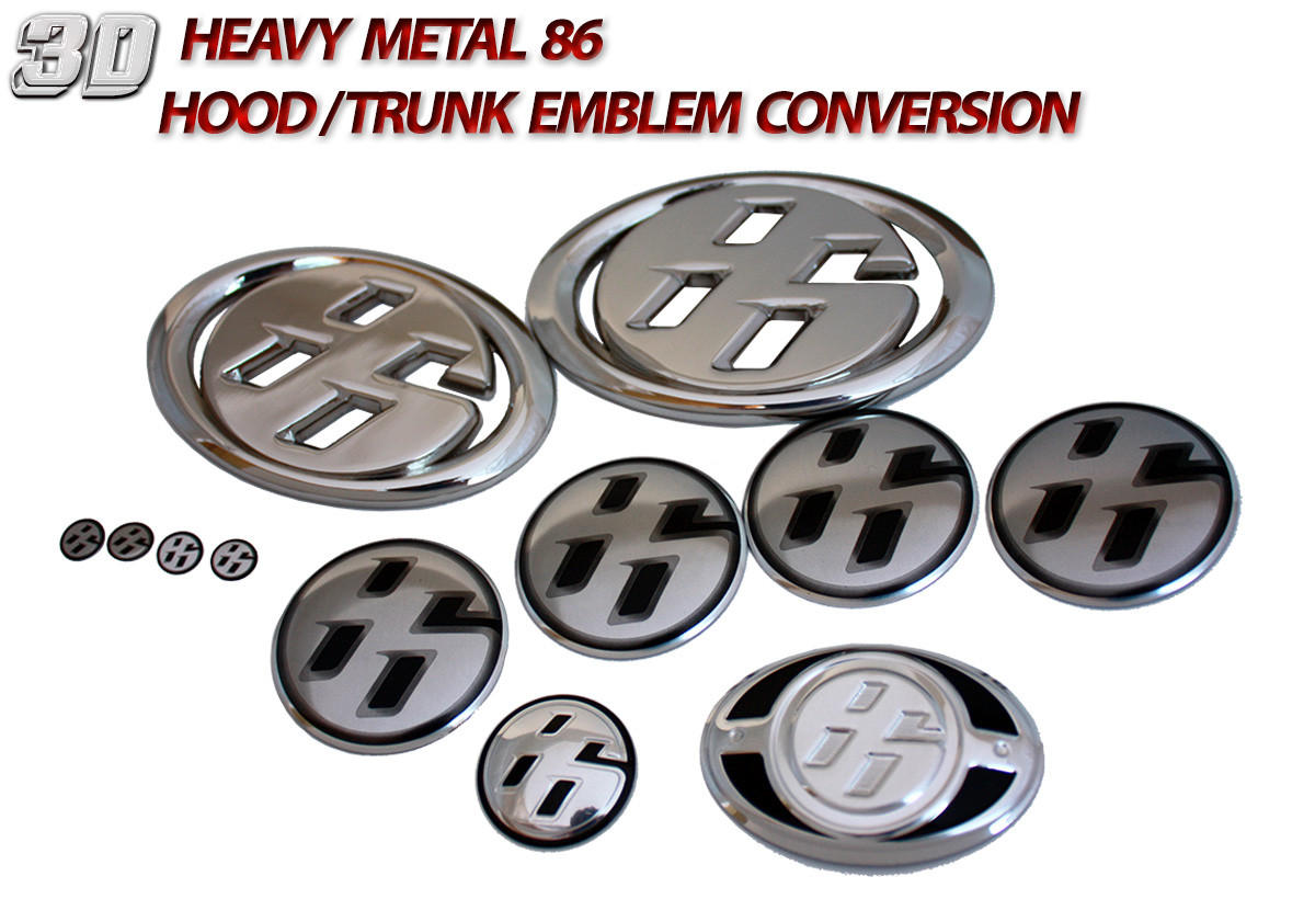 86 Ultimate Emblem Conversion Kit 12pc for Toyota 86, GT86, Scion FRS