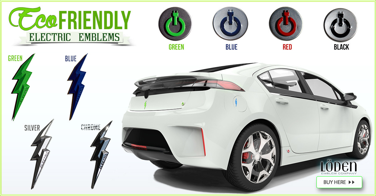 Chevy Volt "PLUGIN" Hybrid Electric Car Accent Emblem (Various Colors