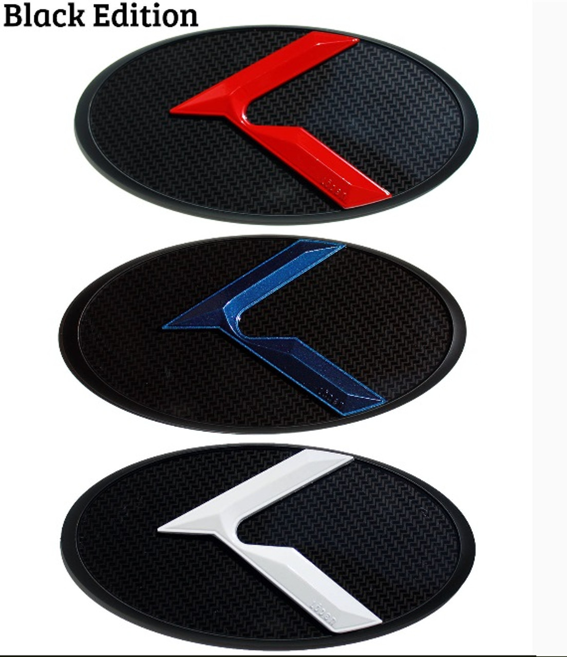 2014 + Forte Cerato Koup Red, White & Blue ~BLACK EDITION~ LODEN 3D K Badge  Emblem Hood/Grill/Trunk - Korean Auto Imports
