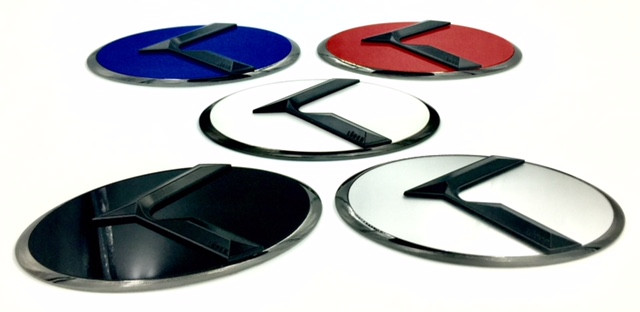 2x Silver Carbon Fiber K Emblem Badges For Kia K900, Niro, Optima, Forte, Rio