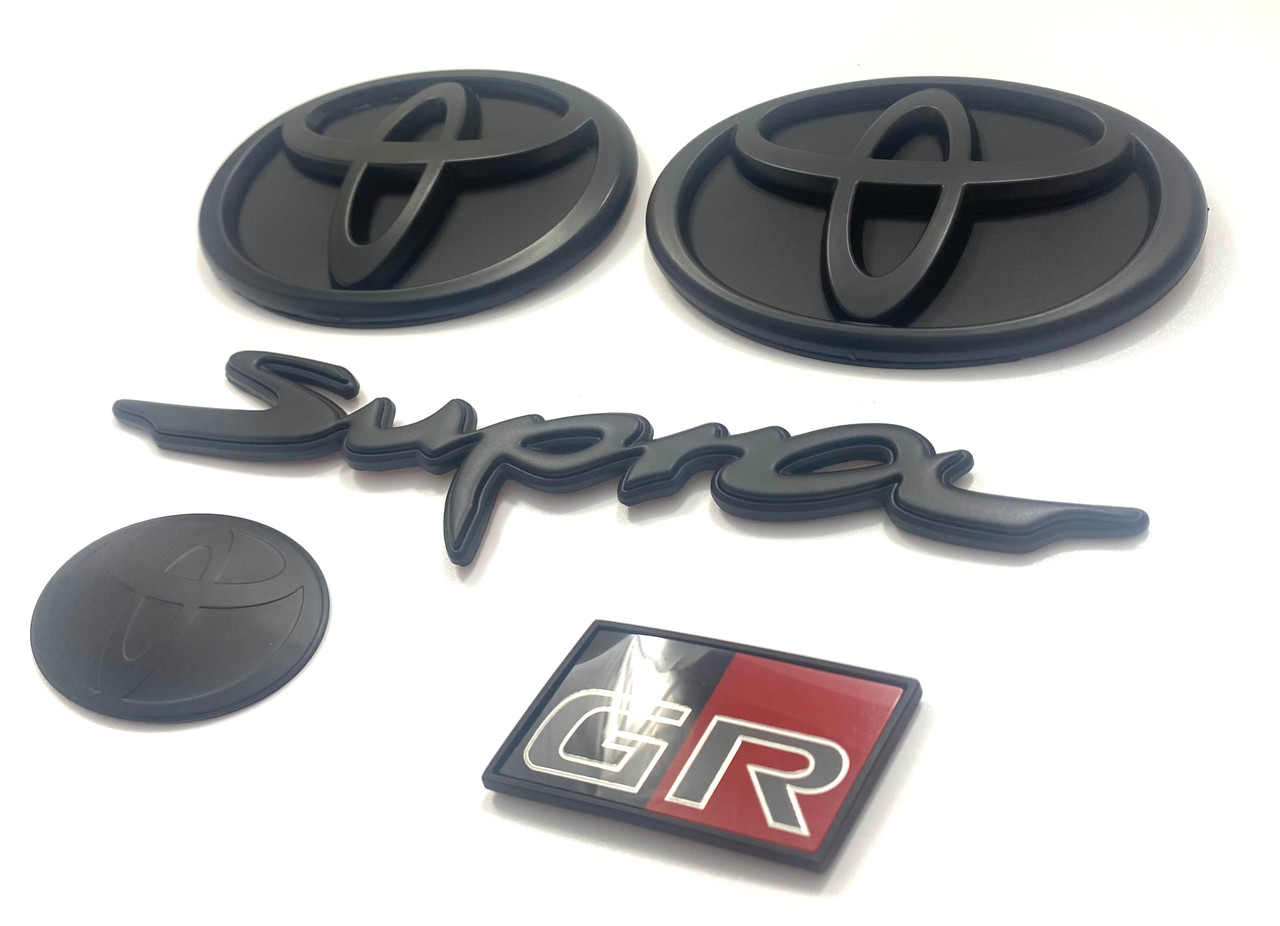 Kit Badge 3D Cabin Per GR Supra A90 MK5/V, Logo S, Colore Nero Lucido, Anteriore E Posteriore