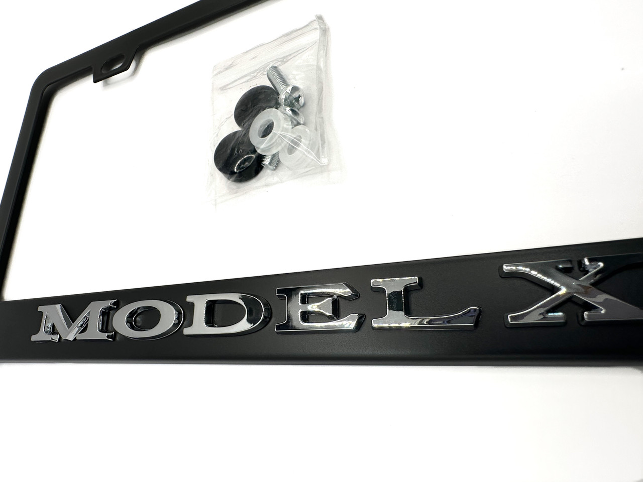 Tesla MODEL Y Logo Stainless Steel License Plate Frame | Chrome | USA