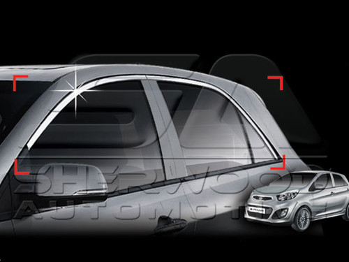 2011+ Picanto / Morning Chrome Upper Window Trim Surround Set 4p 2011+ Picanto / Morning Chrome Upper Window Trim Surround Set 4p
