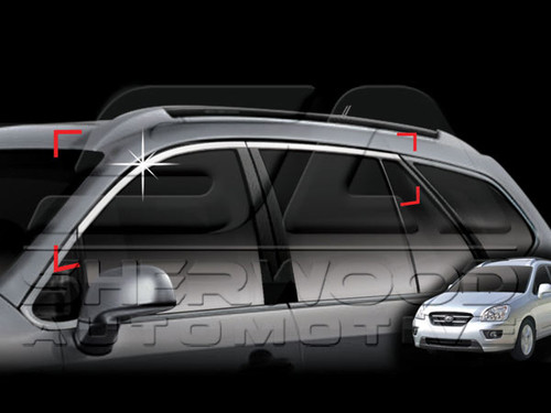 Rondo / New Carens Chrome Upper Window Trim Surround Set 4pc Rondo / New Carens Chrome Upper Window Trim Surround Set 4pc