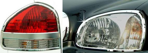 2001-2006 Santa Fe Chrome Headlight/Taillight Trim 4pc Package 2001-2006 Santa Fe Chrome Headlight/Taillight Trim 4pc Package