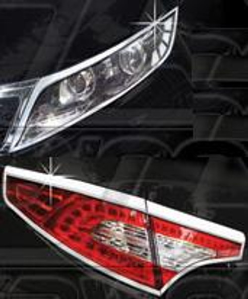 2011+ Optima K5 Chrome Headlight/Taillight Trim 4pc Package