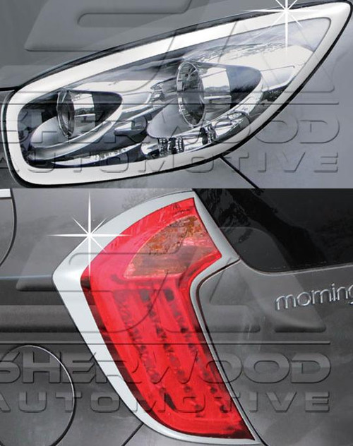 2011+ Picanto/Morning Chrome Headlight/Taillight Trim 4pc Packag 2011+ Picanto/Morning Chrome Headlight/Taillight Trim 4pc Packag