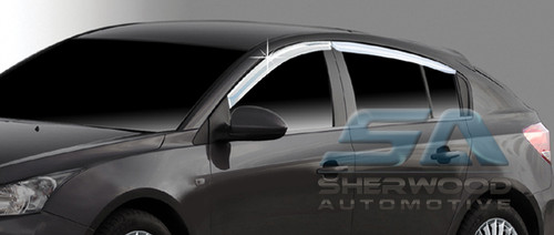 2011+ Chevy Cruze 5 door Hatchback Chrome Window Visors 2011+ Chevy Cruze 5 door Hatchback Chrome Window Visors
