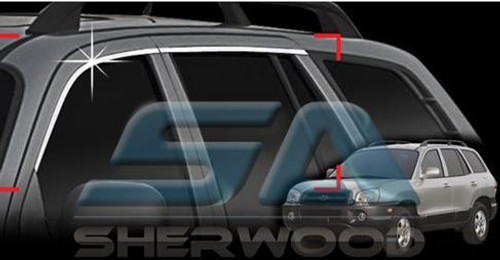 2001-2006 Santa Fe Upper Chrome Window Trim Set 2001-2006 Santa Fe Upper Chrome Window Trim Set