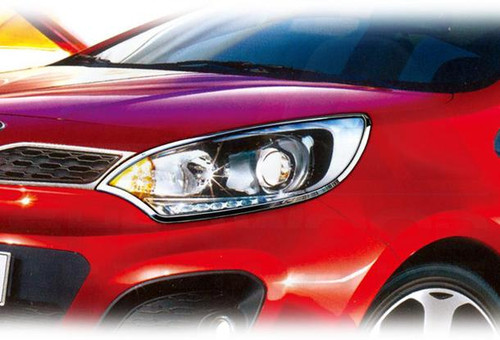 2012+ Rio 5 Door Chrome Headlight Cover Trim Set 2pc Type 2