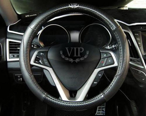 Forte Koup VIP Style Luxury BLACK Carbon Steering Wheel Cover Forte Koup VIP Style Luxury BLACK Carbon Steering Wheel Cover