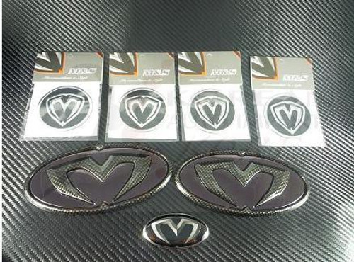 2014+ Forte K3 M&S Carbon/B Emblem Set Grill Trunk Wheel Caps St