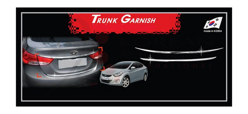 2011-2013 Elantra MD Chrome Rear Trunk/Bumper Trim Set 2pc