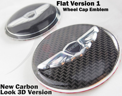 2009-2011 Genesis Sedan 4.6 V8 18" LODEN ~3D/CARBON~ WING Wheel Cap Emblem Overlays 2009-2011 Genesis Sedan 4.6 V8 18" LODEN ~3D/CARBON~ WING Wheel Cap Emblem Overlays