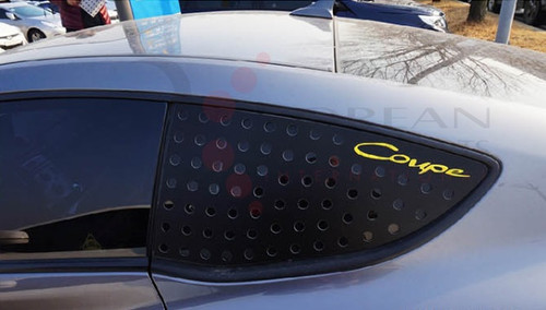 2013-2014 Genesis Coupe BLACK/YELLOW Sport Rear Window Plate Set 2pc