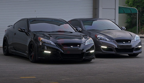 2010-2012 Genesis Coupe Road Runs PAINTED FULL BUMPER Body Kit w/ LED DRL