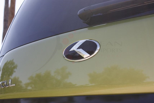 2014 + Soul *NEW* LODEN COVER-UP "METAL SKIN" Carbon K Emblem Badge Grill Trunk