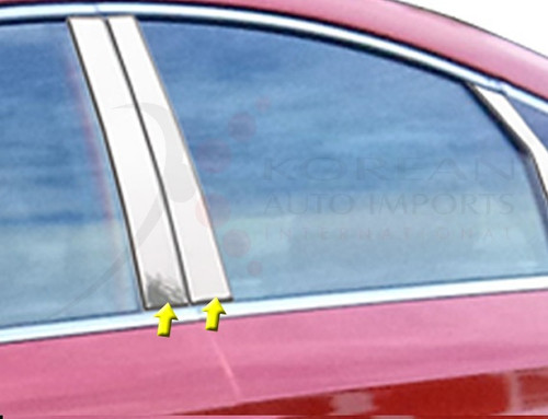 2015 Sonata Chrome / Stainless Steel Pillar Post Trim 4pc