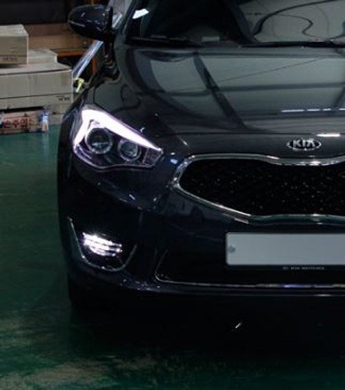 2014-2016 Cadenza K7 OEM Chrome LED Fog Light Bezel Set 2pc