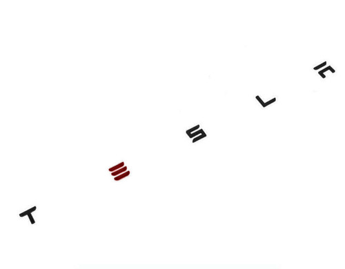 Black Performance Edition T E S L A Lettering Badge w/ RED "E" 