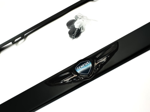 Black Genesis Wing License Plate Frame Stainless Steel  Black Genesis Wing License Plate Frame Stainless Steel