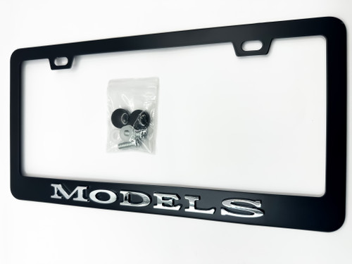 Model S OEM SPEC Satin Black License Plate Frame Stainless Steel