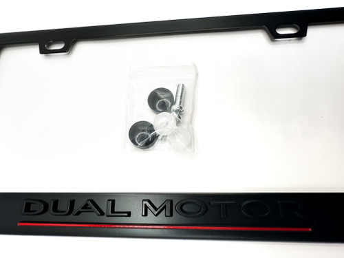 OEM SPEC Performance Dual Motor Black License Plate Frame 3/Y/S/X