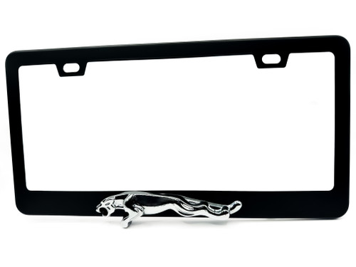 Satin Black JAGUAR License Plate Frame Stainless Steel TYPE 2 Satin Black JAGUAR License Plate Frame Stainless Steel TYPE 2