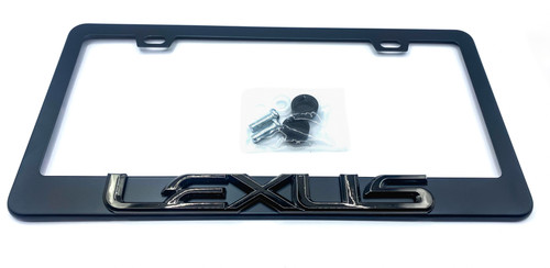 OEM SPEC Satin Black LEXUS License Plate Frame Stainless Steel with BLACK CHROME LOGO OEM SPEC Satin Black LEXUS License Plate Frame Stainless Steel with BLACK CHROME LOGO