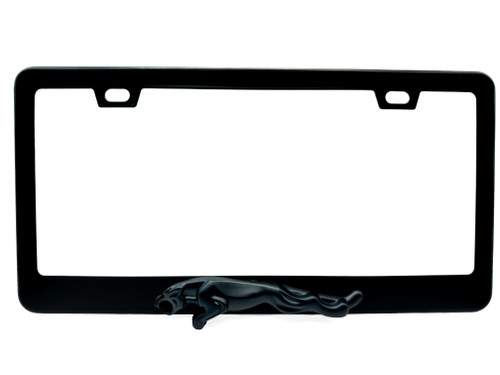 Satin Black JAGUAR License Plate Frame Stainless Steel w/ Satin Matte Logo Satin Black JAGUAR License Plate Frame Stainless Steel w/ Satin Matte Logo