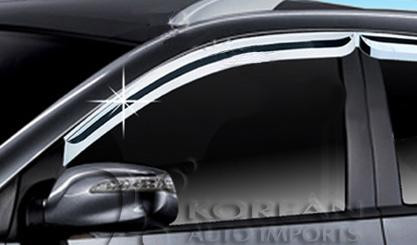 Chrome Window Visors for Kia, Hyundai and GM Vehicles Vent Shades Rain