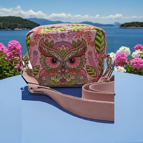 Pink Owl Crossbody
