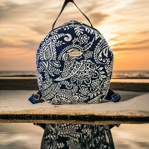 Navy Blue Print Inspired Backpack