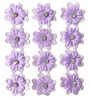 FFR-015 Fabric Flower Patch w/Stone-Purple, 4.5"