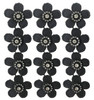 FFR-017 Fabric Flower Patch w/Stone-Black, 5.5"