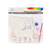 PNT-045 Wooden Painting Set: 1 Wooden Cat Shape w/base 5.9"x6.5" + 1 Paint Brush+ 3 Colors of Tempera Paint