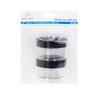 BO-058 2 ct. Plastic Jar w/ black screw lid, 2.7"x0.16"