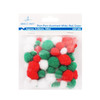 100ct. Pom Pom, Asst. Colors and Sizes: White, Red and Green