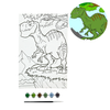 Canvas Paint by Number Set- Dinosaur.  Include:    1 Wrapped Canvas 7.5"x11.4",  6 Acrylic Paint Colors, and 1 Pointed Tip Paint Brush w/plastic handle