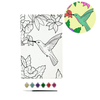 Canvas Paint by Number Set- Humming Bird.   Include:  1 Wrapped Canvas 7.5"x11.4",  6 Acrylic Paint Colors , 1 Pointed Tip Paint Brush w/plastic handle