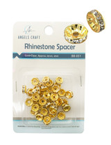 Rhinestone Spacer-Gold with Clear Stone