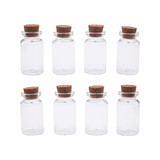 1.75"x.75" Cork Glass Bottles 8ct